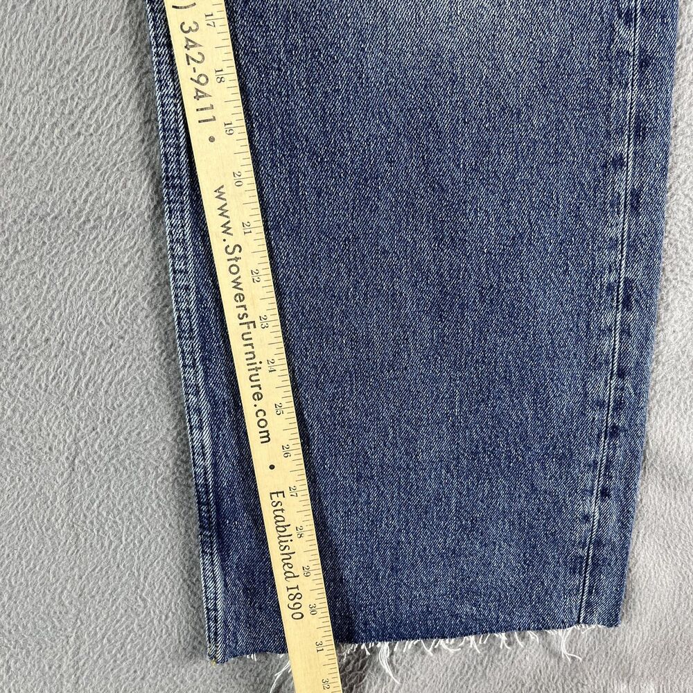 AllSaints Jeans Womens Size W28 Blake High Rise Wide Leg Blue Denim Raw Hem - Picture 5 of 11